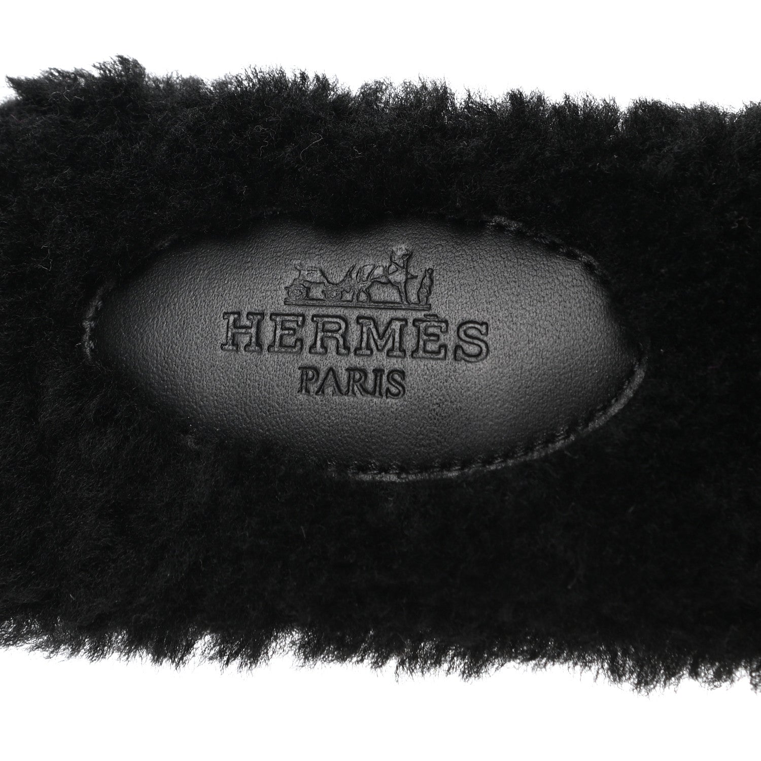 Hermes Woolskin Oran Sandals 35 Black 7 of 7