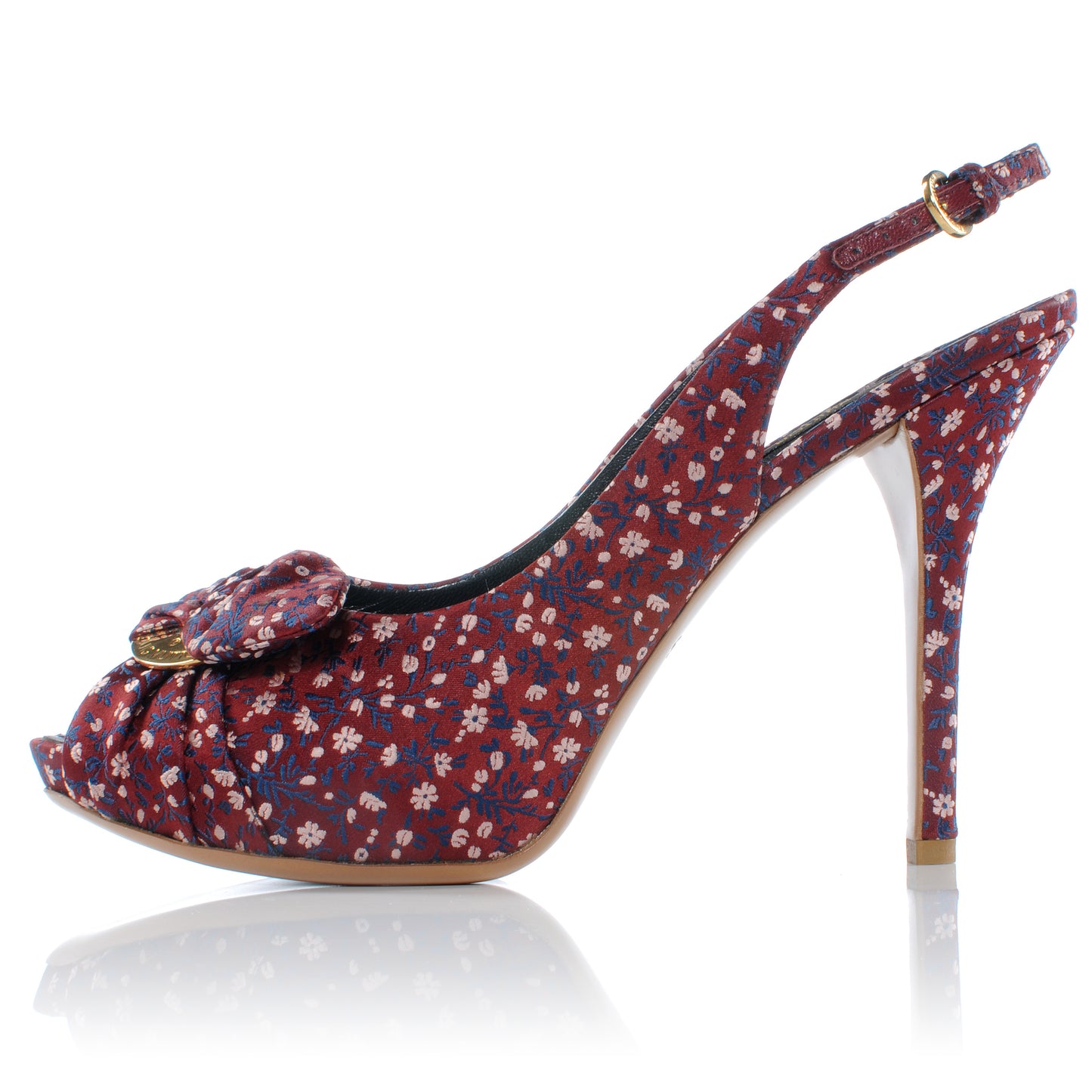 Silk Floral Catania Slingback Heels 38.5