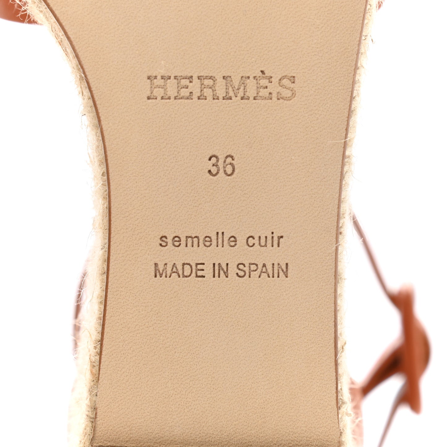 Goatskin Elda Espadrille Wedge Sandals 36 Marron Glaise