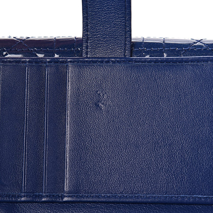 Christian Dior Patent Cannage Lady Dior Compact Wallet Blue 10 of 11