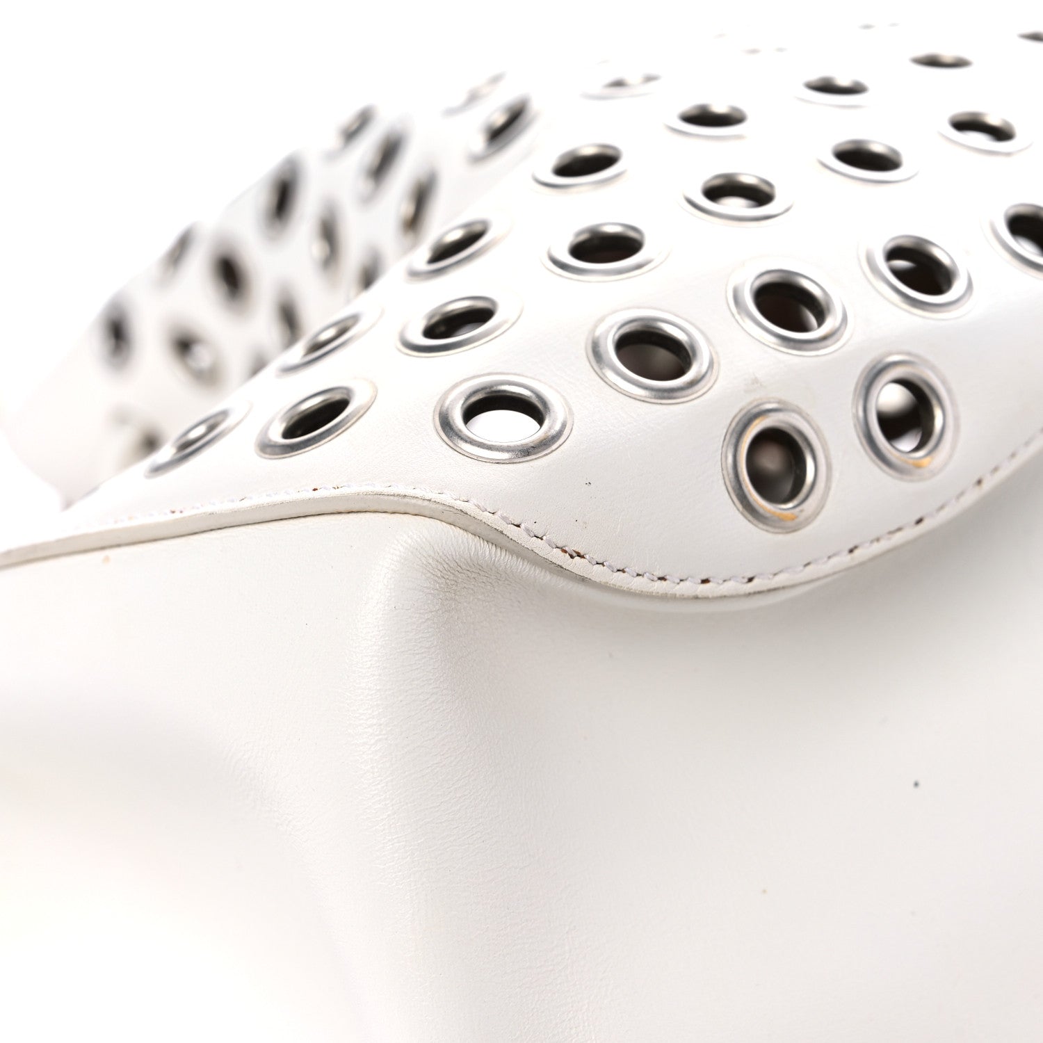 Alaia Calfskin Grommet Rose-Marie 28 Bag White 8 of 24