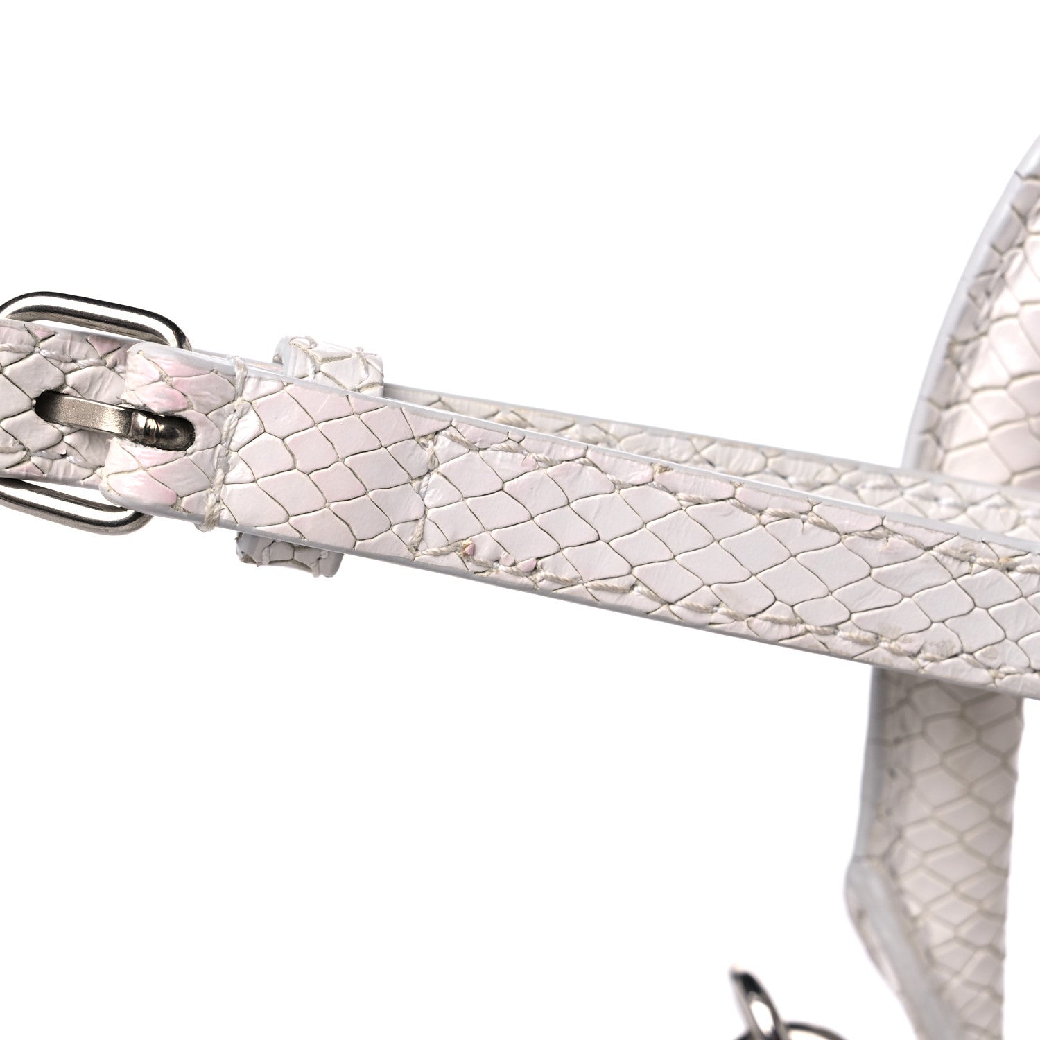 Balenciaga Calfskin Snake Embossed Small Hourglass Top Handle Bag White 14 of 14