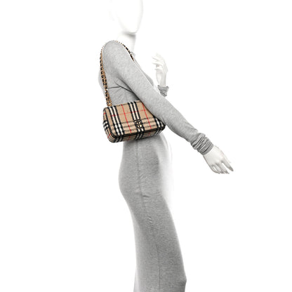 Burberry Calfskin Boucle Check Small Lola Chain Bag Archive Beige 3 of 10