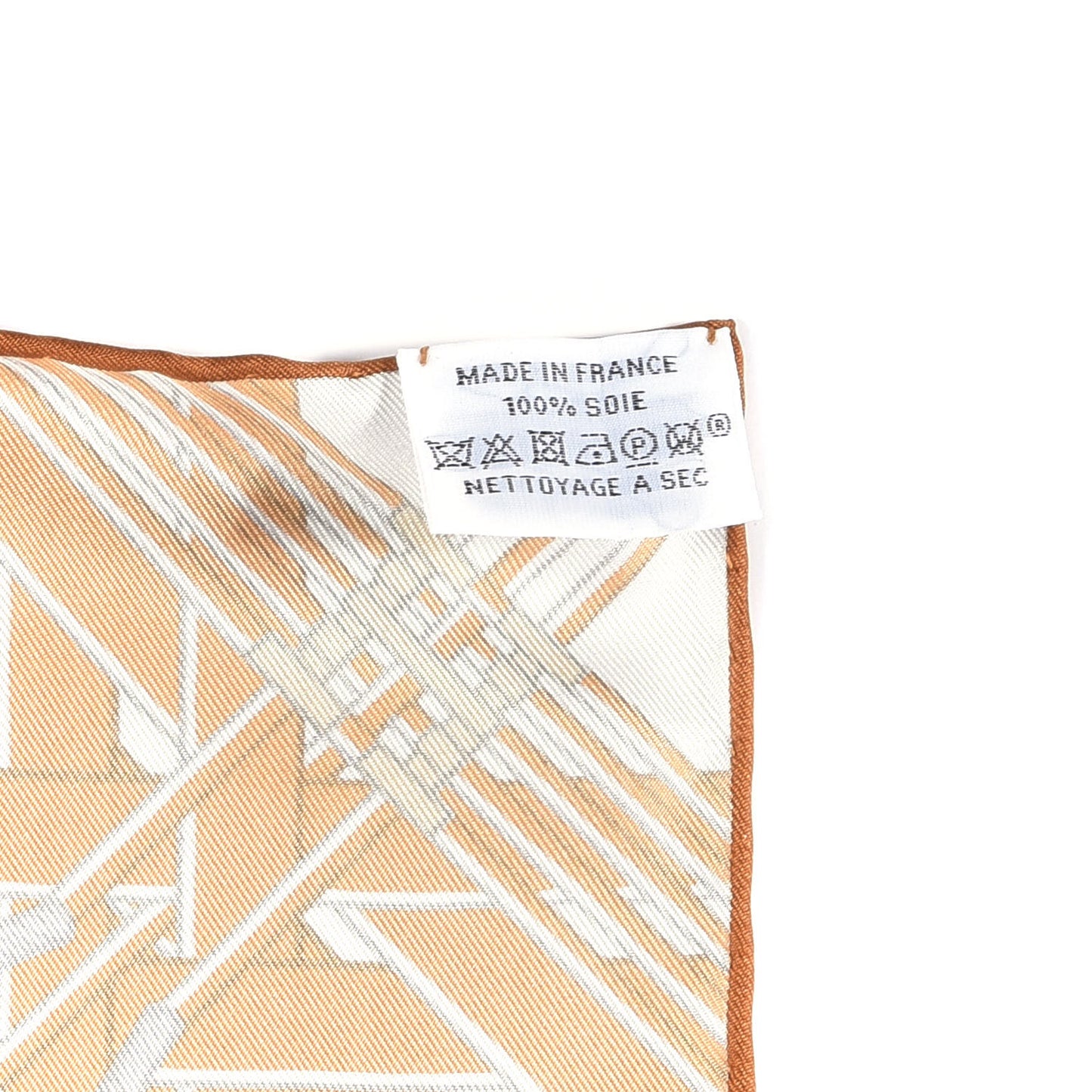Silk Masan & Masan Scarf 90 White Beige Gris