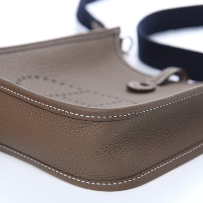 Hermes Taurillon Clemence Amazone Evelyne TPM Etoupe Bleu Indigo 9 of 10