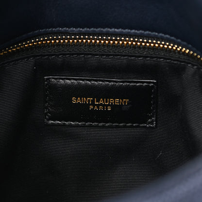 Saint Laurent Canvas Quilted Small Loulou Puffer Monogram Chain Satchel Marine 9 of 16