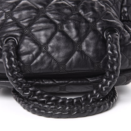 Chanel Lambskin Quilted Hidden Chain Bowler Black 11 of 14