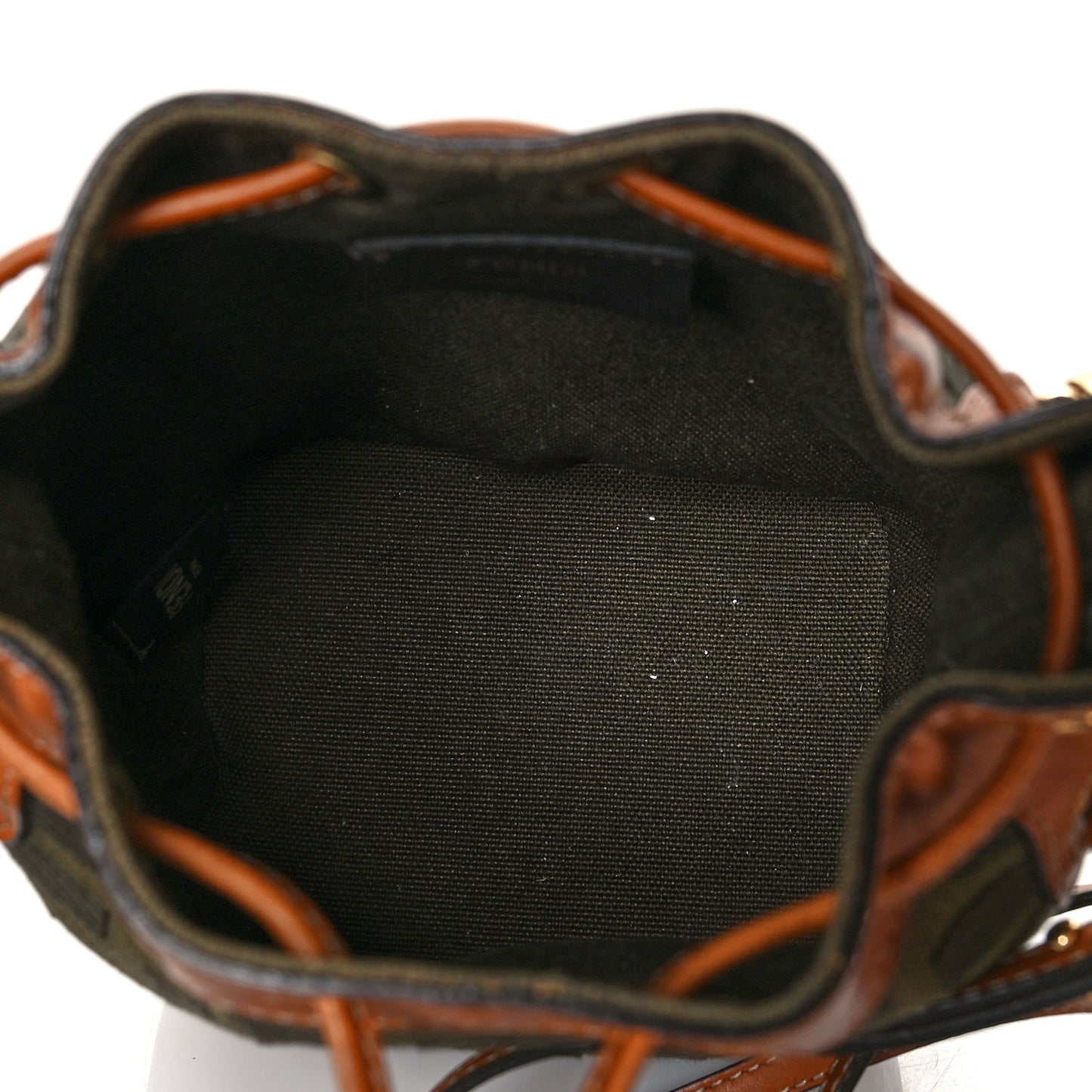 Canvas Vitello King F is Fendi FF Embroidered Mini Mon Tresor Bucket Bag Amazzonia Cuoio