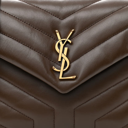 Saint Laurent Calfskin Y Quilted Monogram Small Loulou Chain Satchel Soil Brown 8 of 10