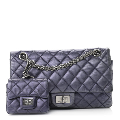 Chanel Metallic Aged Calfskin Quilted 2.55 Reissue 225 Flap Blue 1 of 21