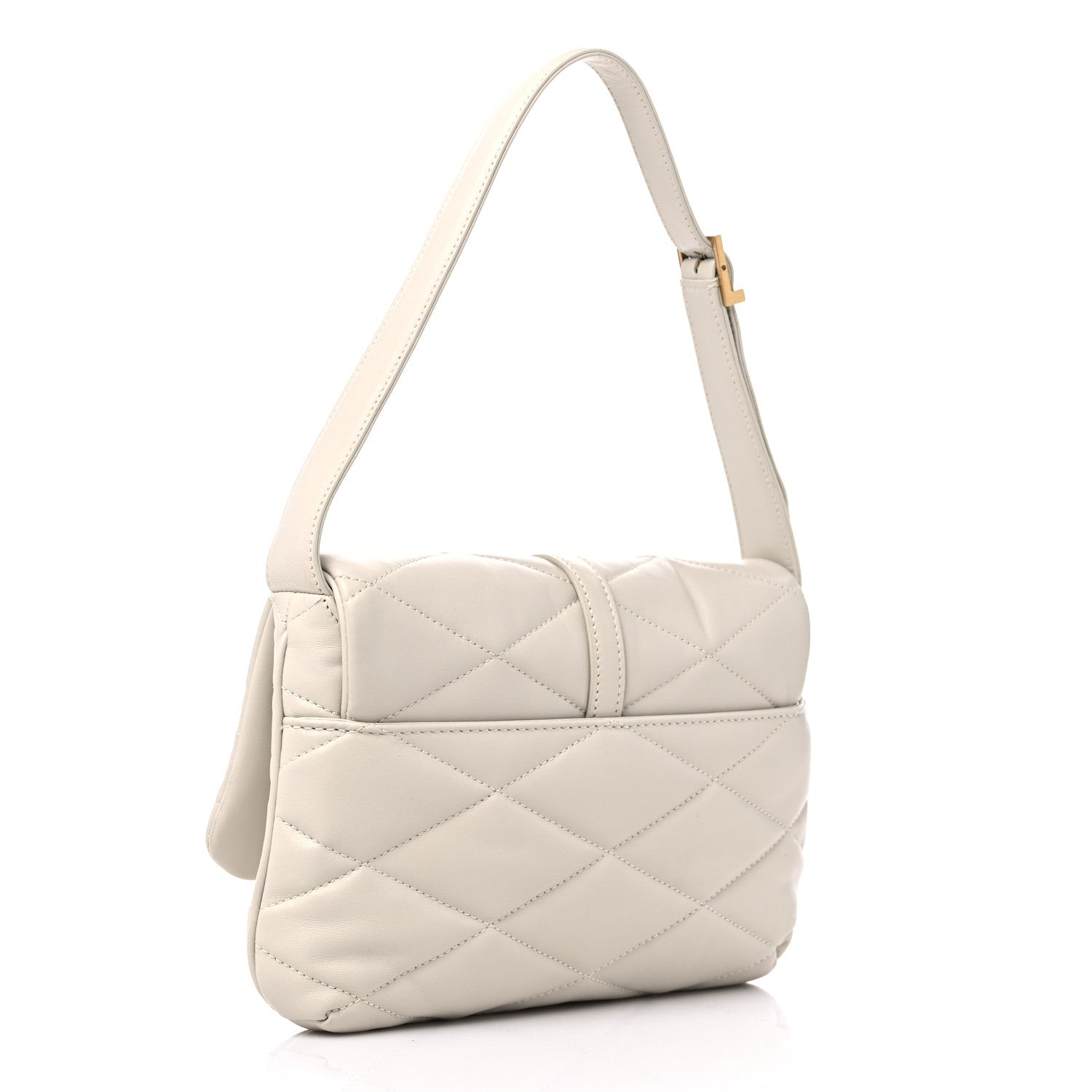 Saint Laurent Lambskin Quilted Le 57 Diamond Shoulder Bag Crema Soft 4 of 10
