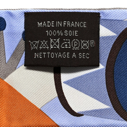 Hermes Silk Parade En Fanfare Twilly Brun Bleu Jean Vert 3 of 5