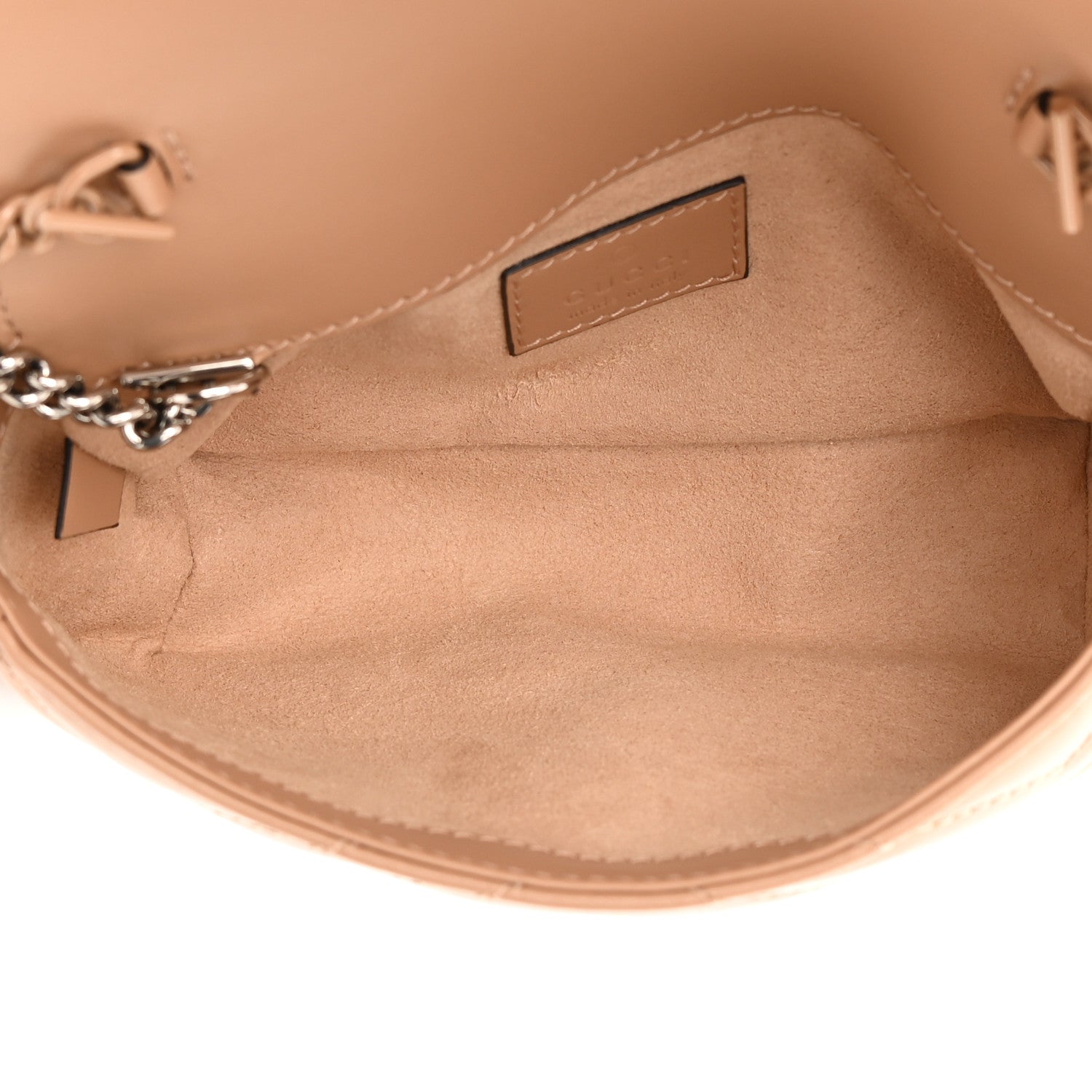 Gucci Calfskin Matelasse Monochrome Super Mini GG Marmont Shoulder Bag Camelia 5 of 13