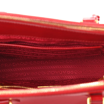 Prada Saffiano Vernice Mini Galleria Double Zip Tote Rosso 5 of 12