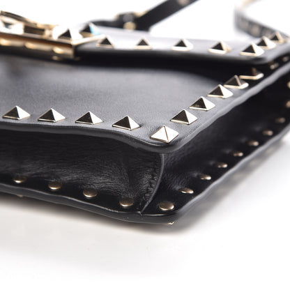 Valentino Garavani Vitello Rockstud Shoulder Flap Bag Black 8 of 8