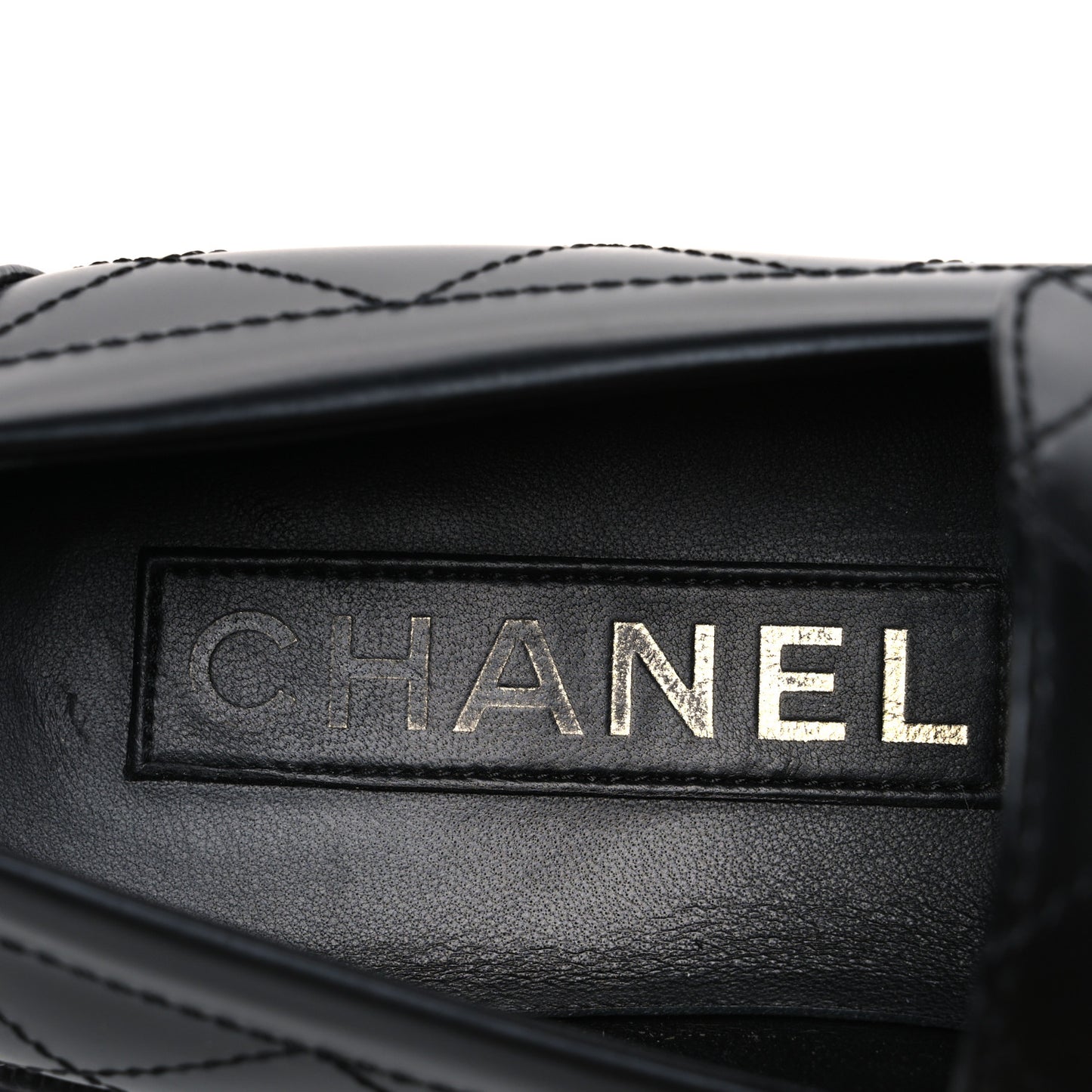 Calfskin Stitched CC Loafers 37.5 Black