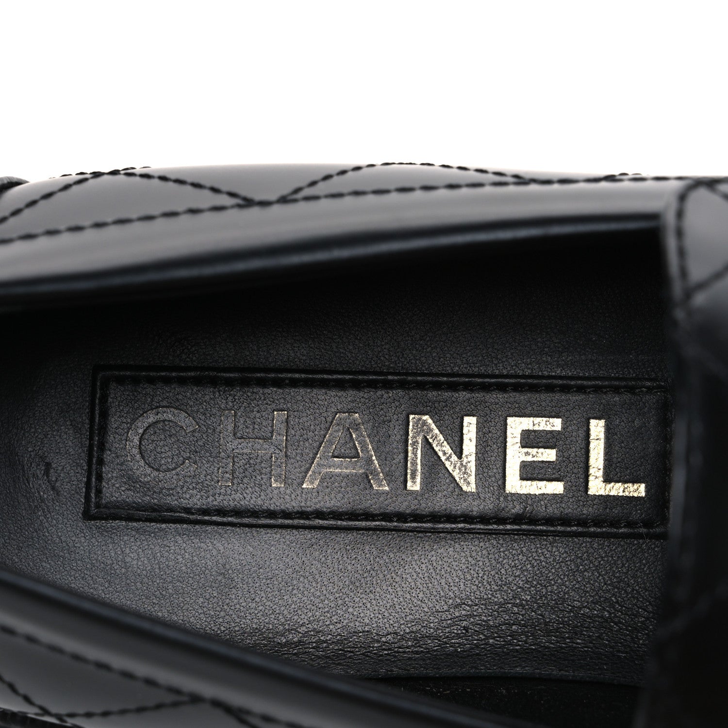 Chanel Calfskin Stitched CC Loafers 37.5 Black 10 of 11