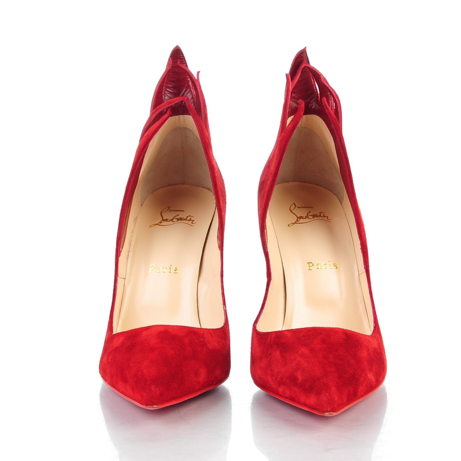 Christian Louboutin Suede Victorina 100 Pumps 39.5 Carmin 2 of 8