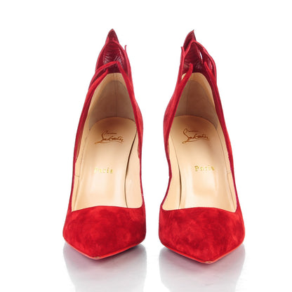Christian Louboutin Suede Victorina 100 Pumps 39.5 Carmin 2 of 8