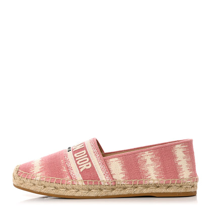 Christian Dior Cotton D-Stripes Embroidered Granville 15mm Espadrilles 39.5 Deep Nude 1 of 9