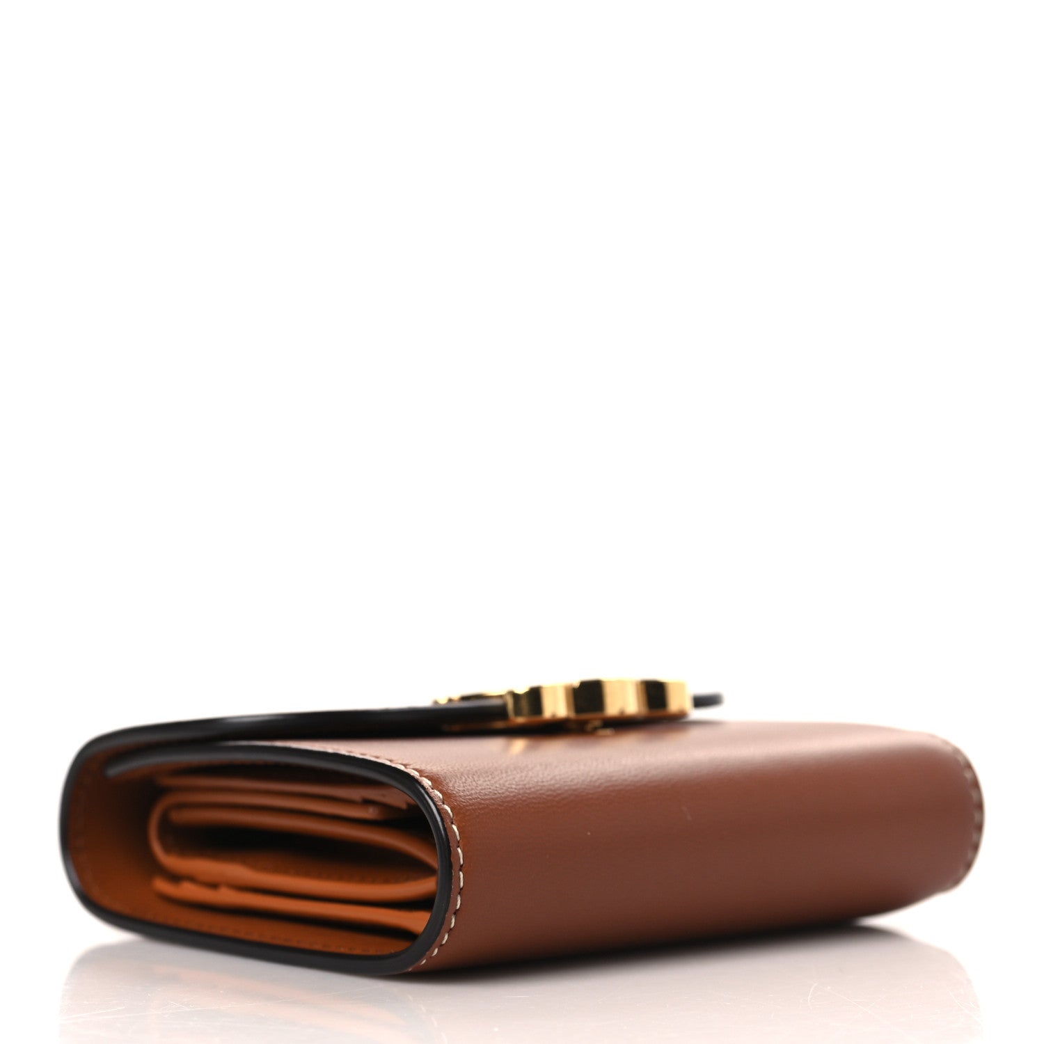 Celine Shiny Smooth Lambskin Small Triomphe Wallet Tan 4 of 7