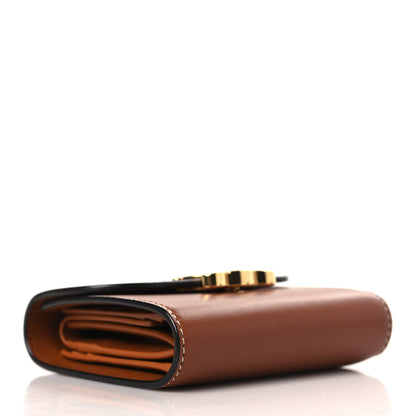 Celine Shiny Smooth Lambskin Small Triomphe Wallet Tan 4 of 7