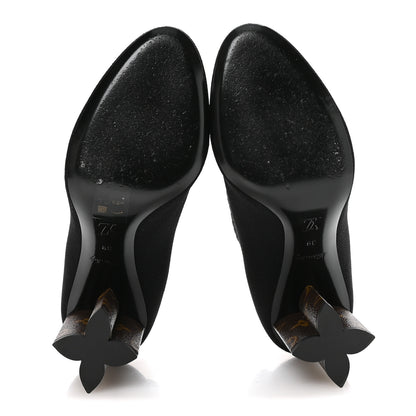 Louis Vuitton Monogram Stretch Fabric Silhouette Ankle Boots 39 Black 6 of 8