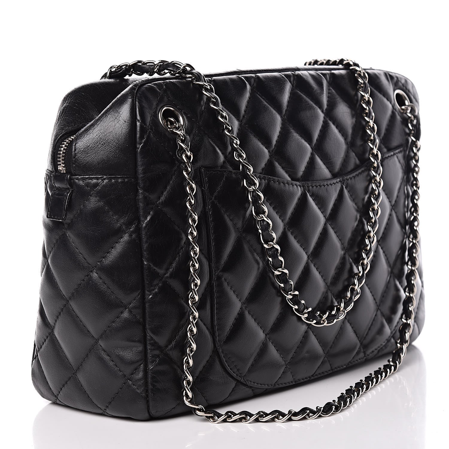 Chanel Lambskin Quilted Large Camera Case Black 4 of 17