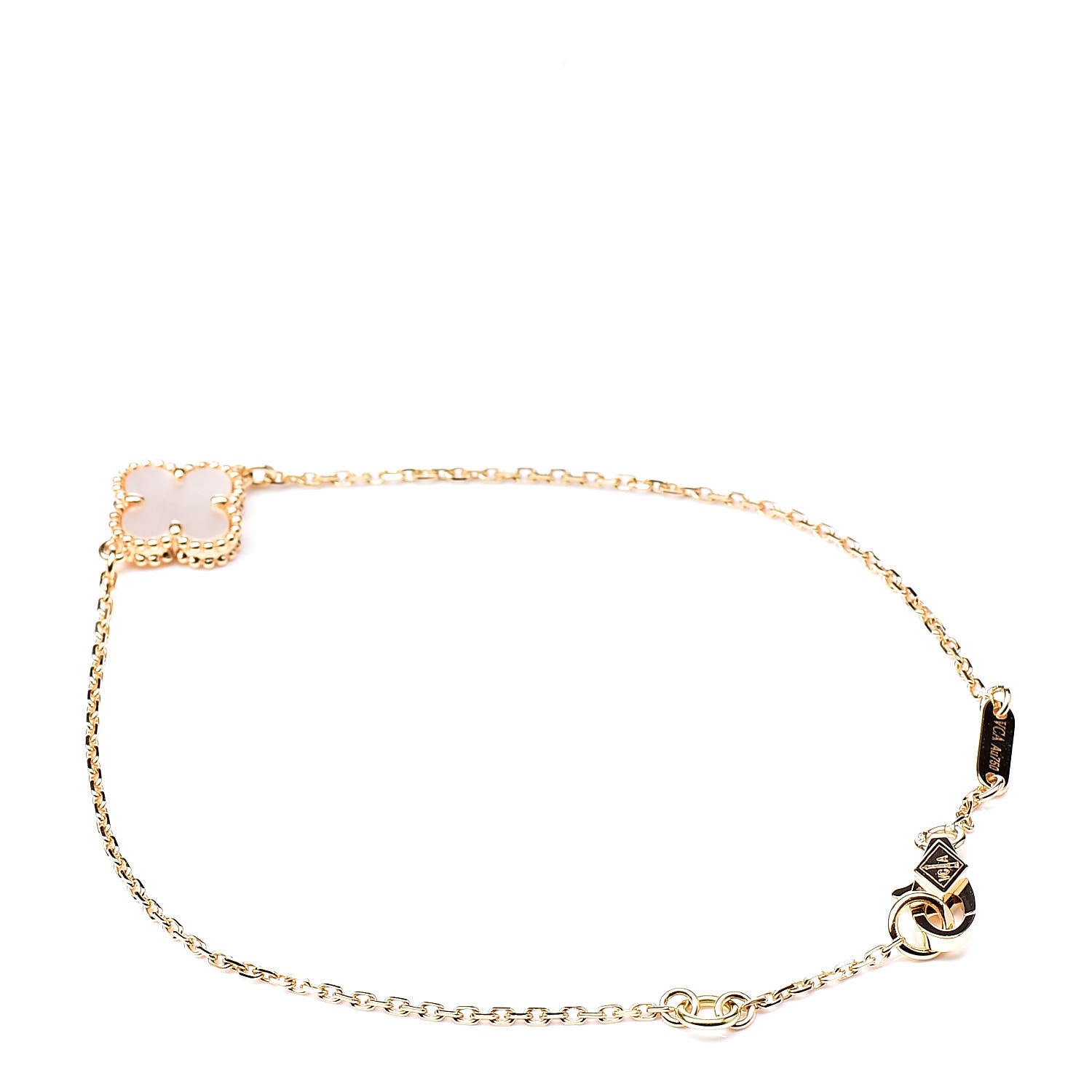 Van Cleef & Arpels 18K Yellow Gold Mother of Pearl Sweet Alhambra Bracelet 3 of 6