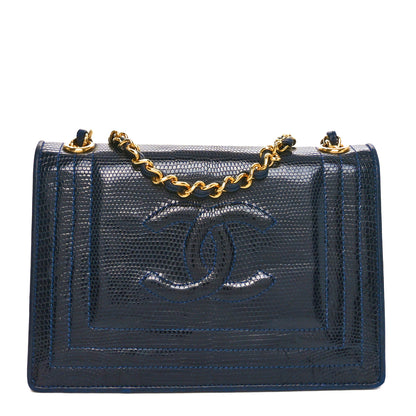 Chanel Lizard CC Mini Flap Bag Navy 1 of 12