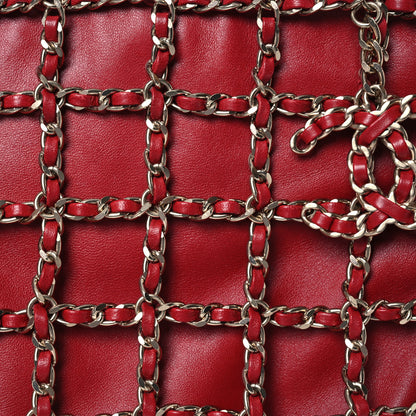 Chanel Lambskin Large Shopping Chain Tote Red 8 of 14