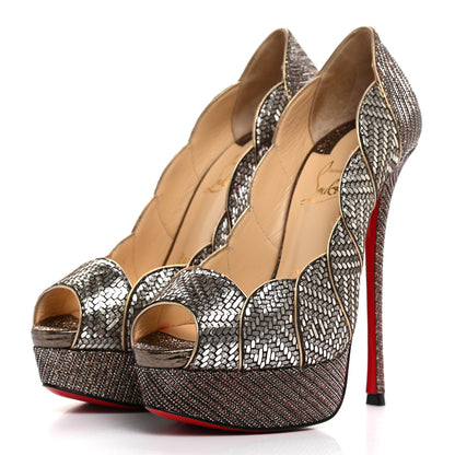 Christian Louboutin Glitter Specchio Torsatou 150 Pumps 36 Antic Silver 3 of 10