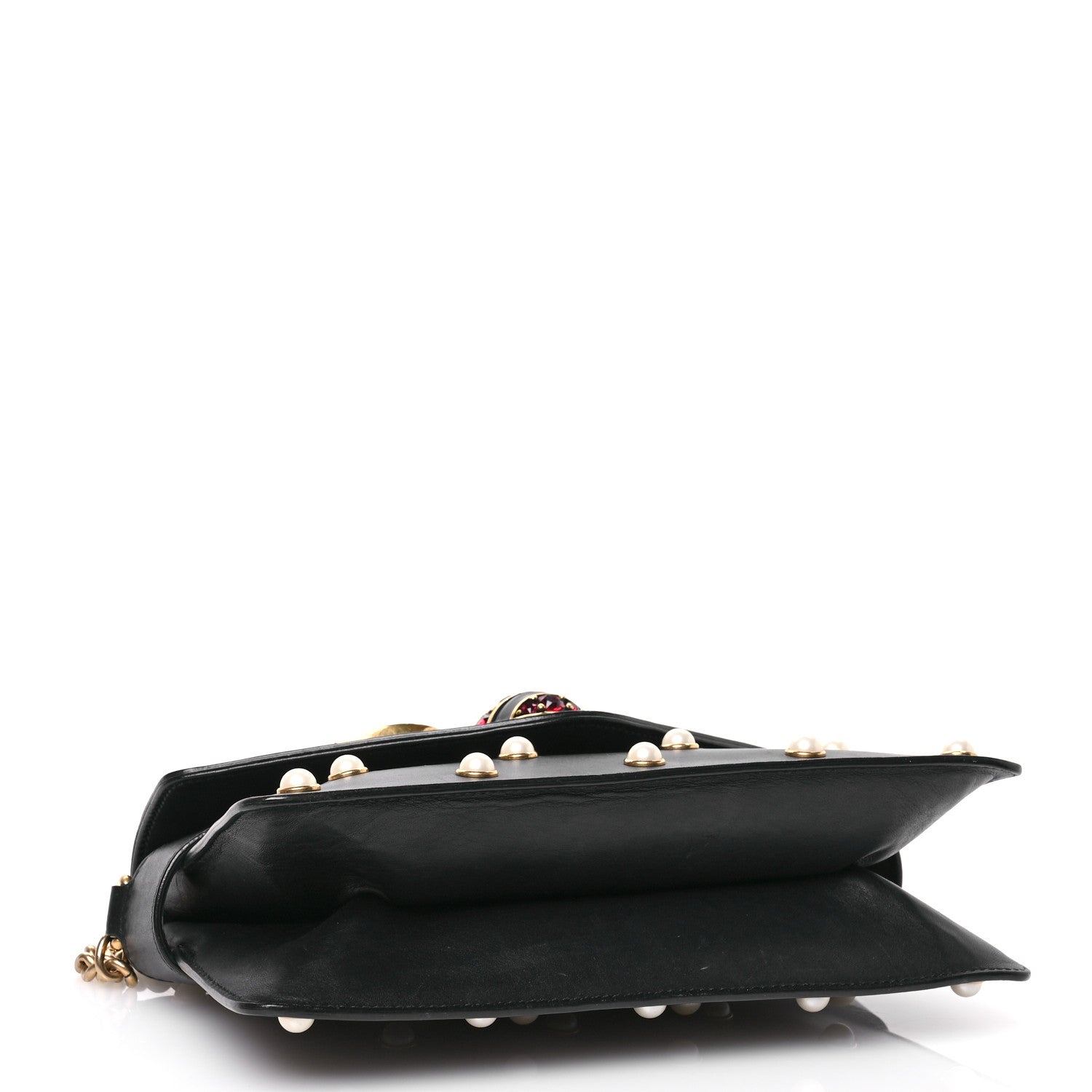 Gucci Nappa Pearl Studded Mini Queen Margaret Broadway Shoulder Bag Black 4 of 10