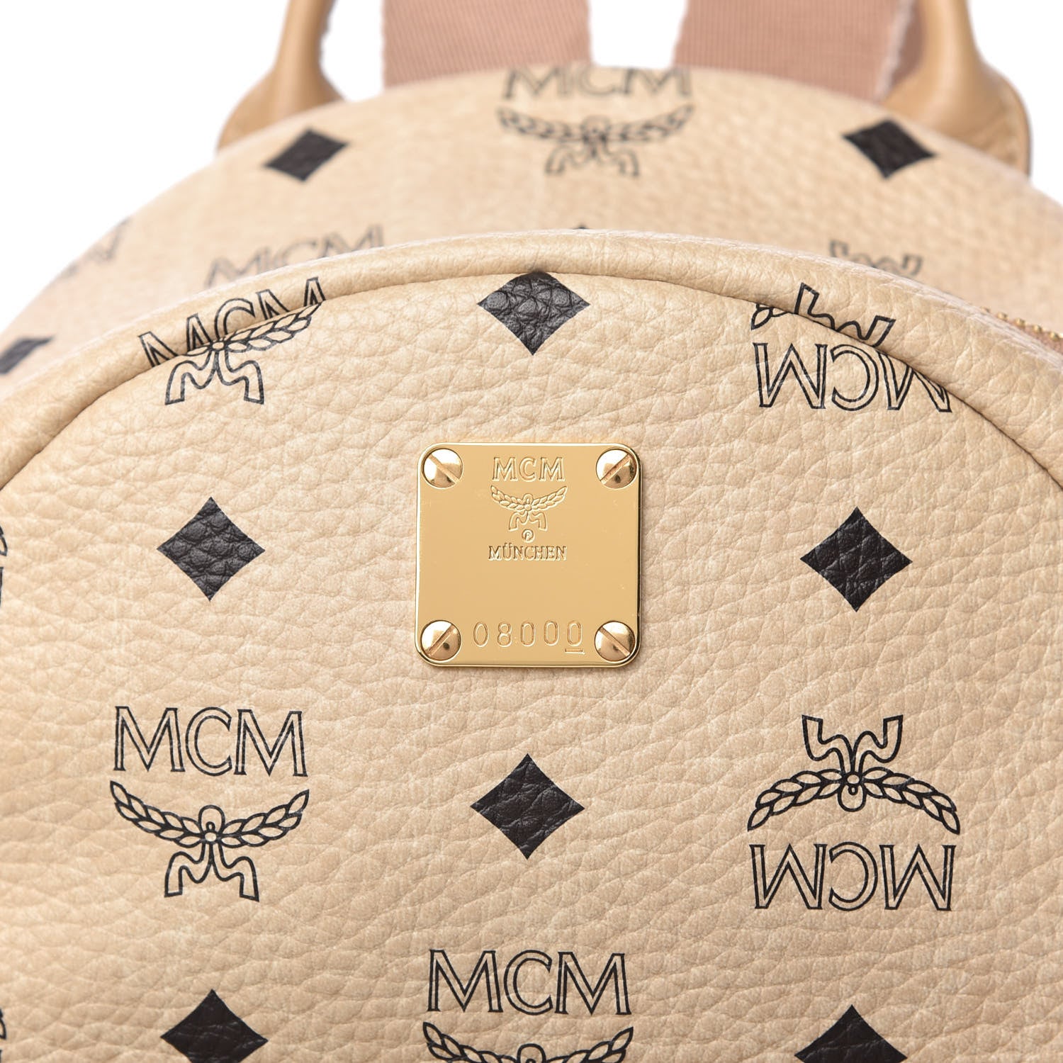 MCM Visetos Side Stud Mini Stark Backpack Beige 9 of 9