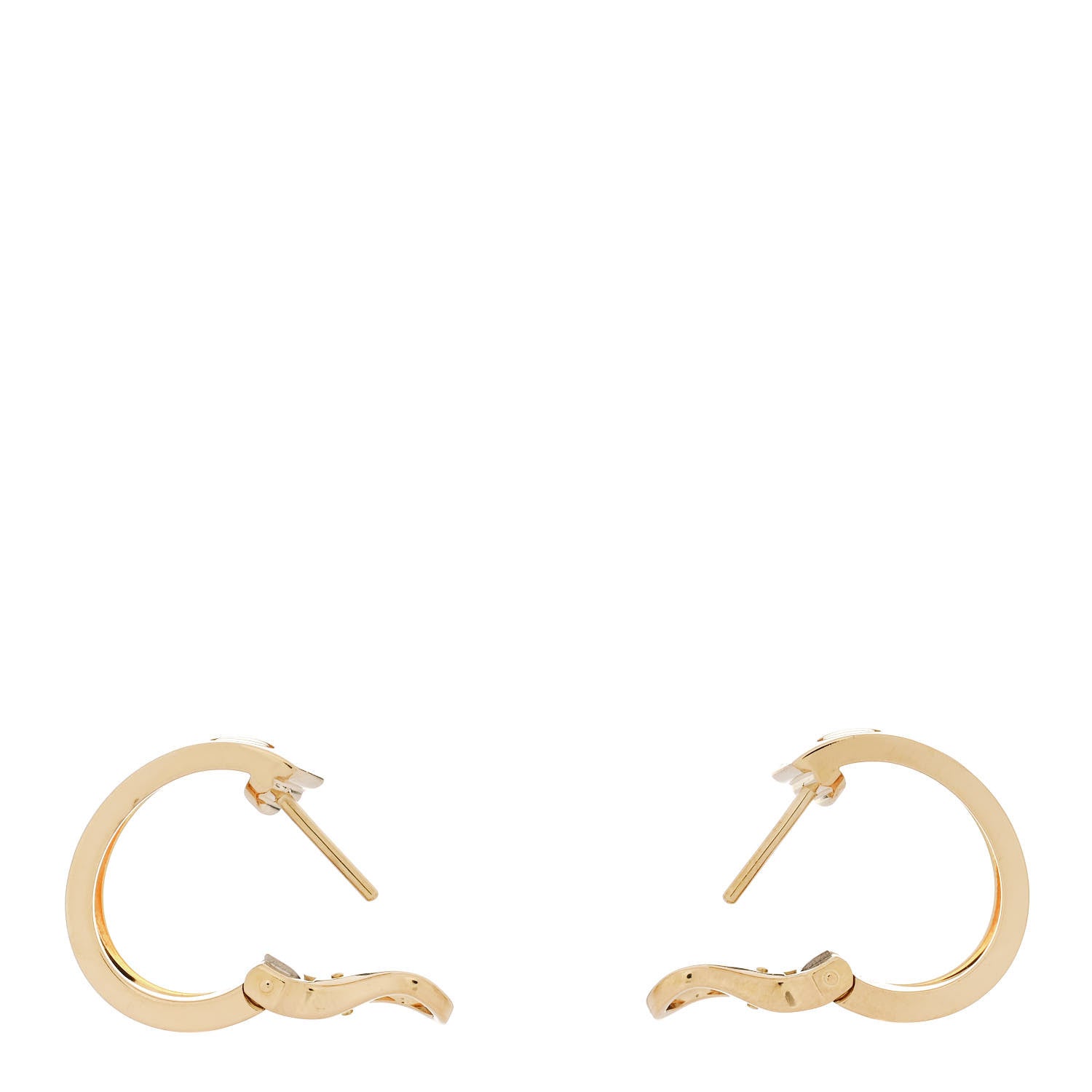 Cartier 18K Yellow Gold 5.5mm LOVE French Clip Hoop Earrings 3 of 4