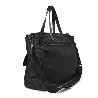 Prada Nylon Saffiano Front Pocket Tote Black 3 of 13