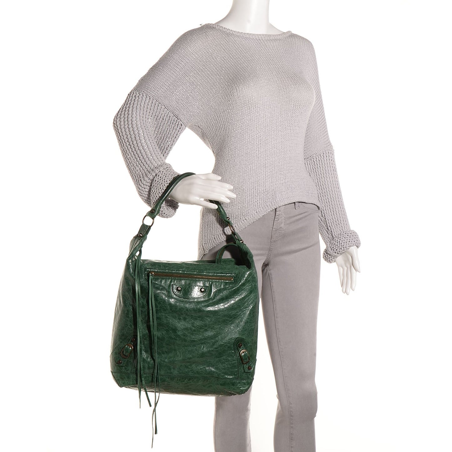 Chevre Classic Hardware Day Hobo Emeraude