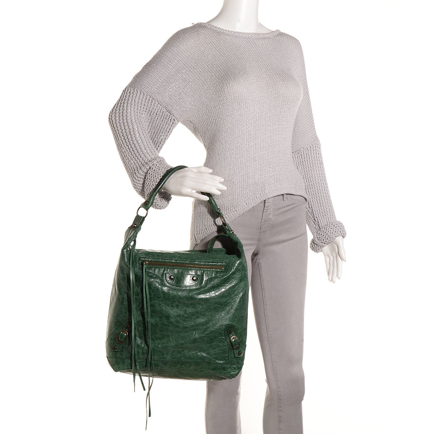 Balenciaga Chevre Classic Hardware Day Hobo Emeraude 2 of 11