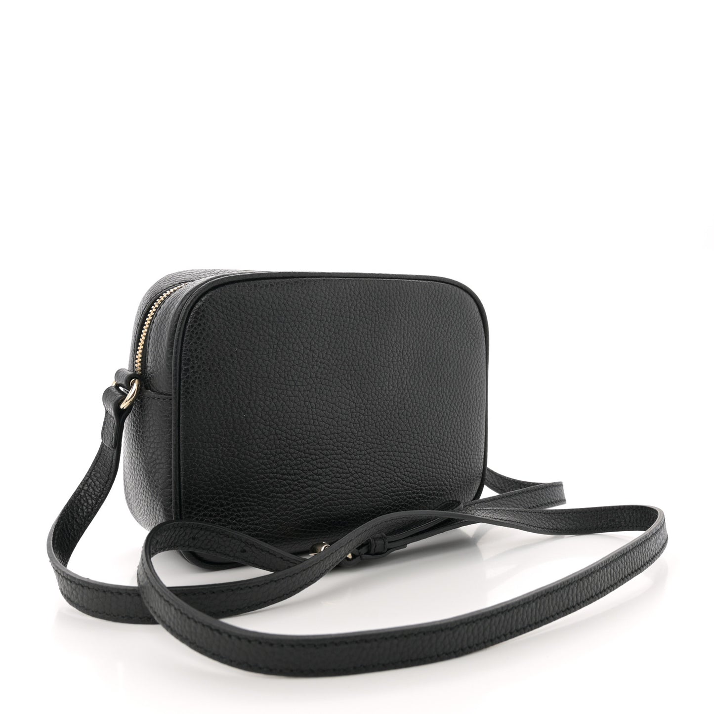 Pebbled Calfskin Small Soho Disco Bag Black