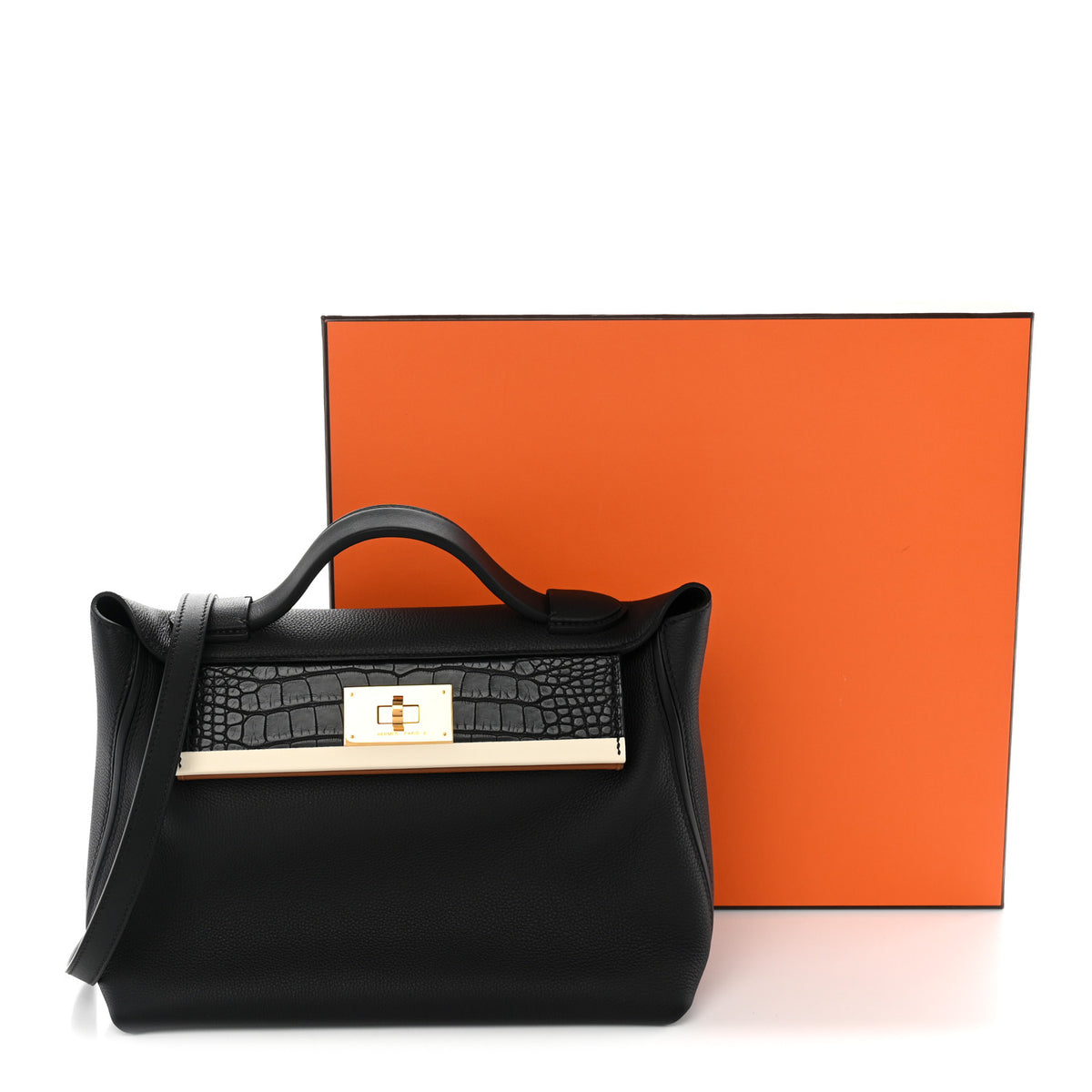 Hermes Togo Matte Alligator Swift Touch 24/24 29 Black Nata Gold 11 of 11