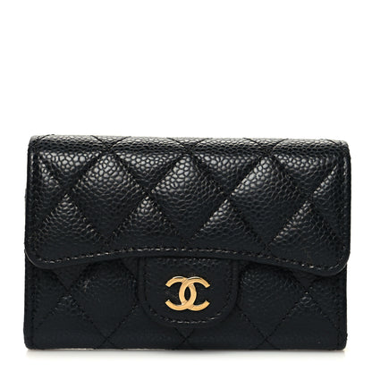 Chanel Caviar Quilted Flap Card Holder Wallet Black 1 of 10