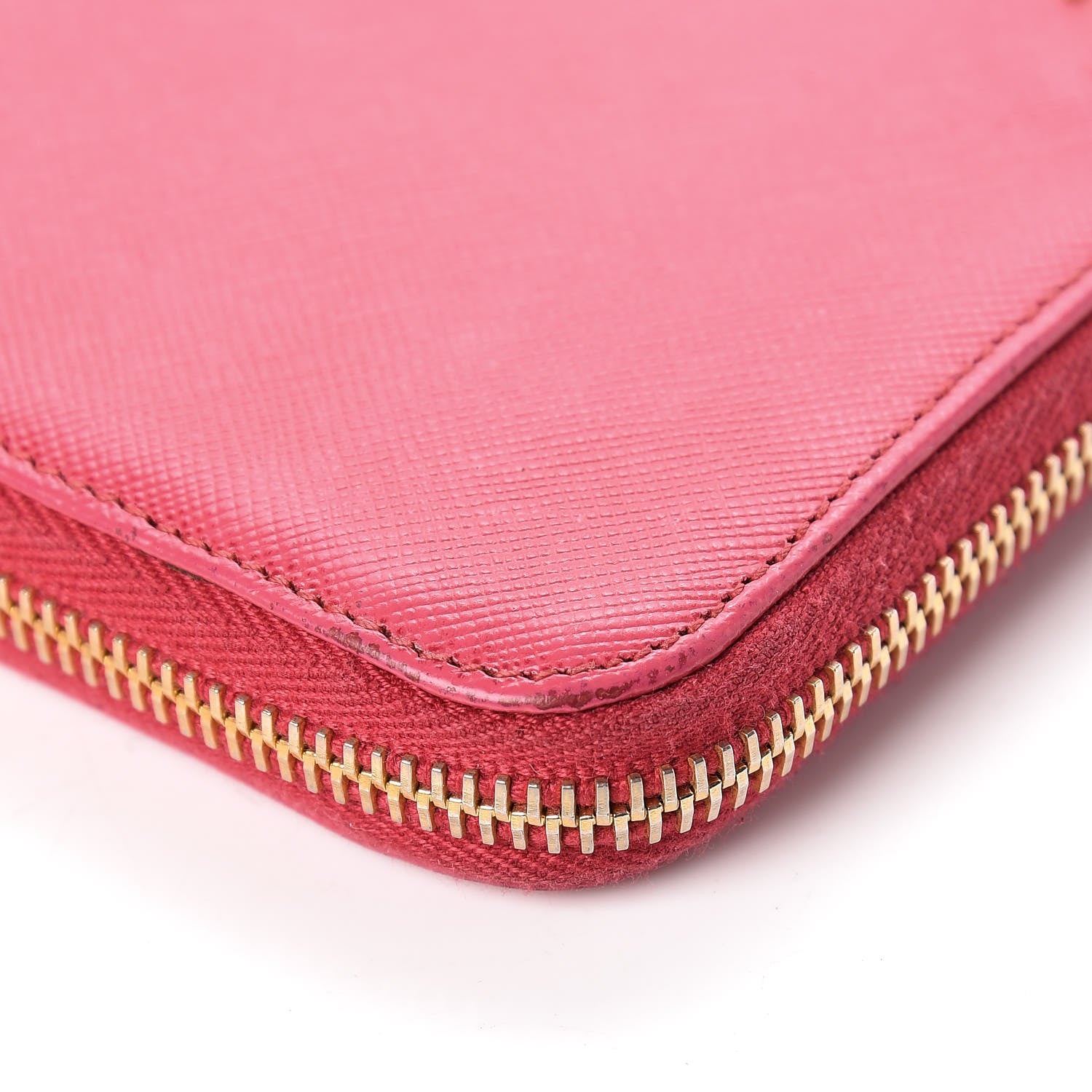 Prada Saffiano Zip Around Wallet Peonia 13 of 19