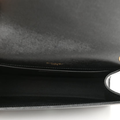 Saint Laurent Grain De Poudre Medium Classic Monogram Kate Satchel Black 5 of 11