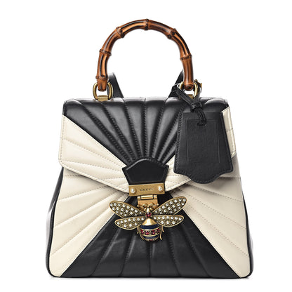 Gucci Calfskin Bamboo Trapuntata Queen Margaret Backpack Mystic White Black 1 of 19