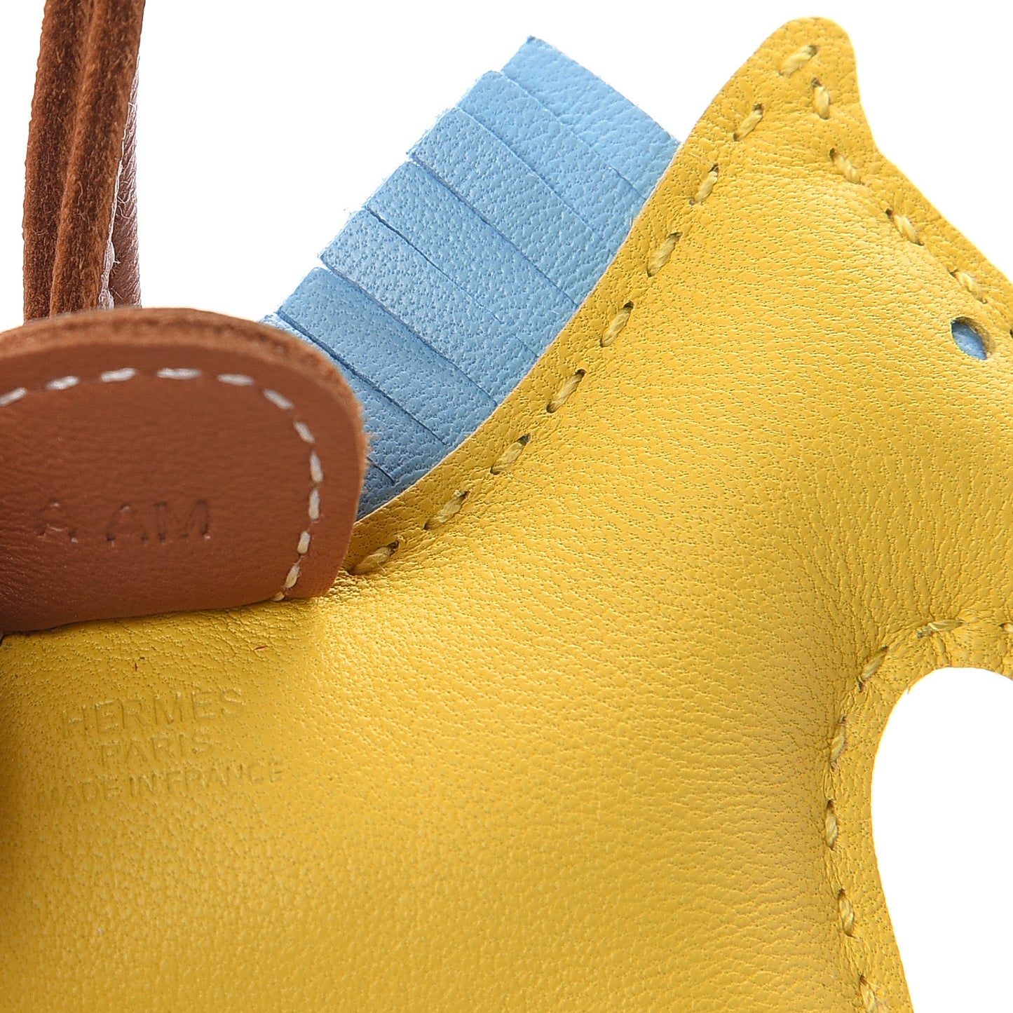 Milo Lambskin Grigri Rodeo Horse Bag Charm PM Jaune de Naples Celeste Gold