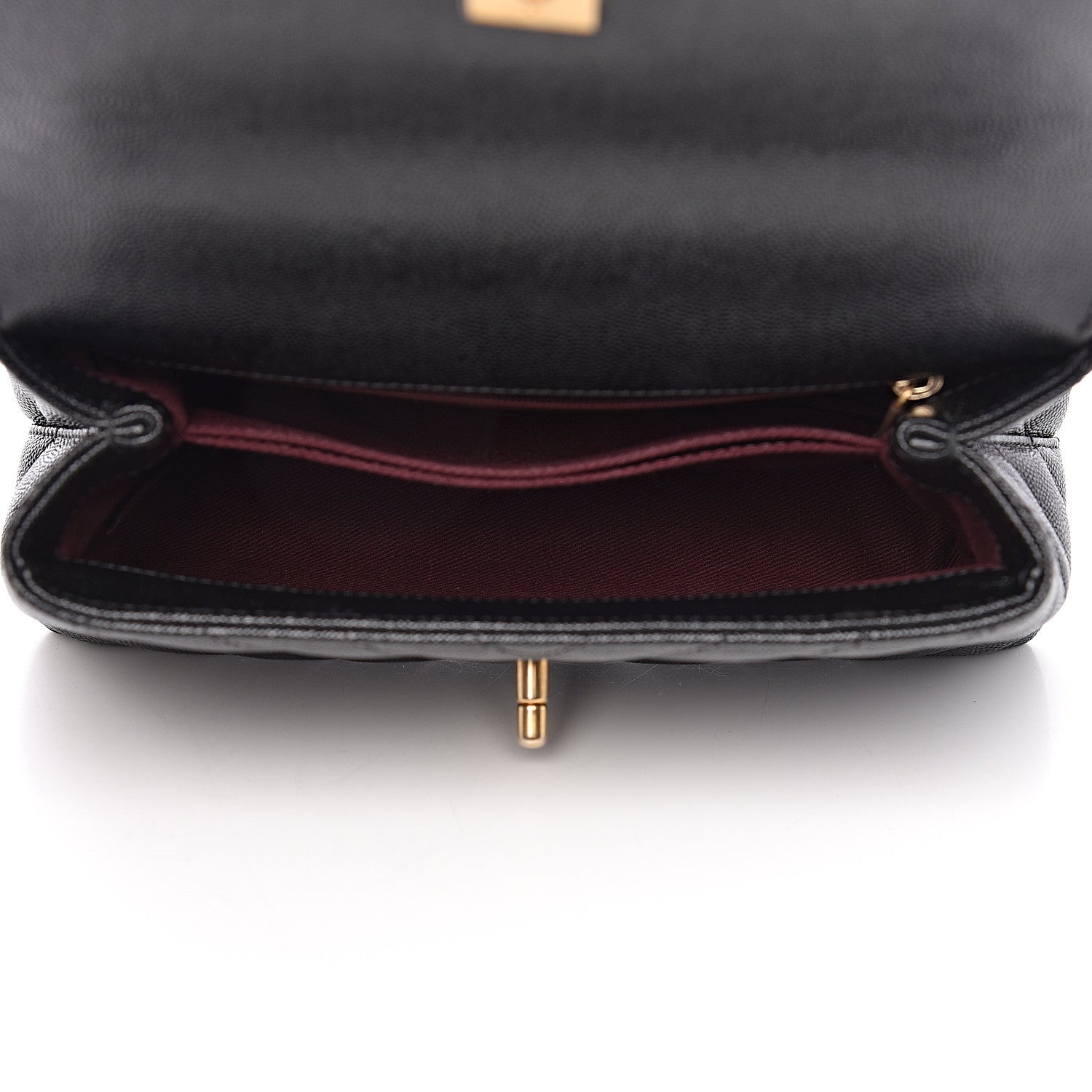 Chanel Caviar Chevron Quilted Mini Coco Handle Flap Black 5 of 10