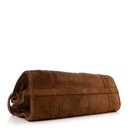 Prada Suede Triangle Medium Bonnie Shoulder Bag Cacao 4 of 9