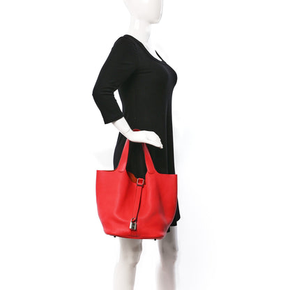 Hermes Taurillon Clemence Picotin Lock 26 GM Bougainvillea 2 of 12