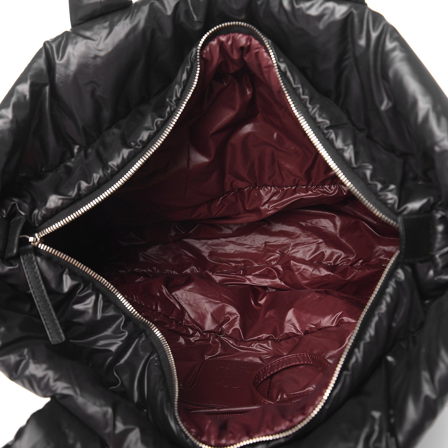Nylon Quilted Large Coco Cocoon Tote Black