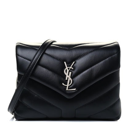Saint Laurent Calfskin Y Quilted Monogram Toy Loulou Crossbody Bag Black 1 of 4